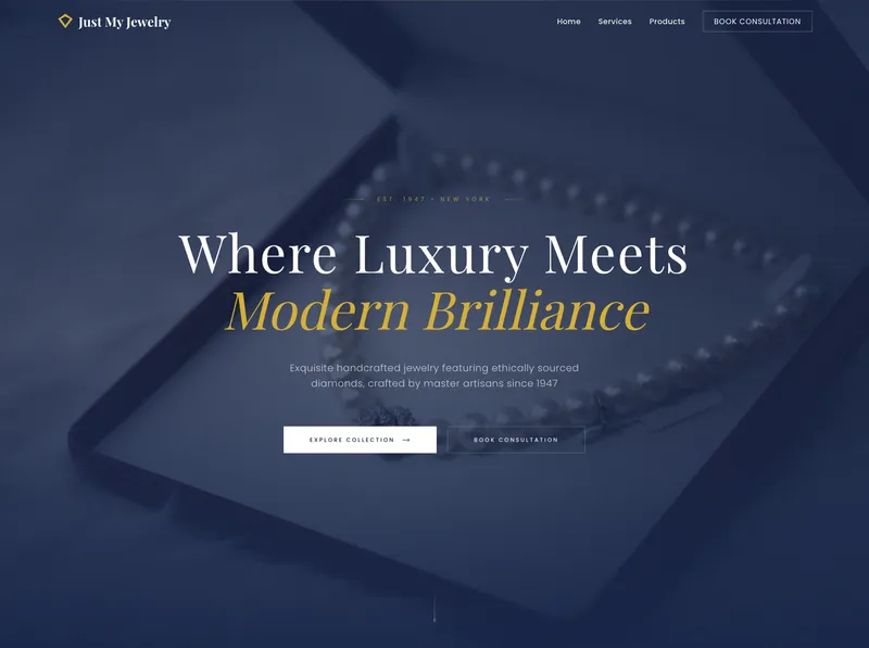 Luxury jewelry e-commerce storefront